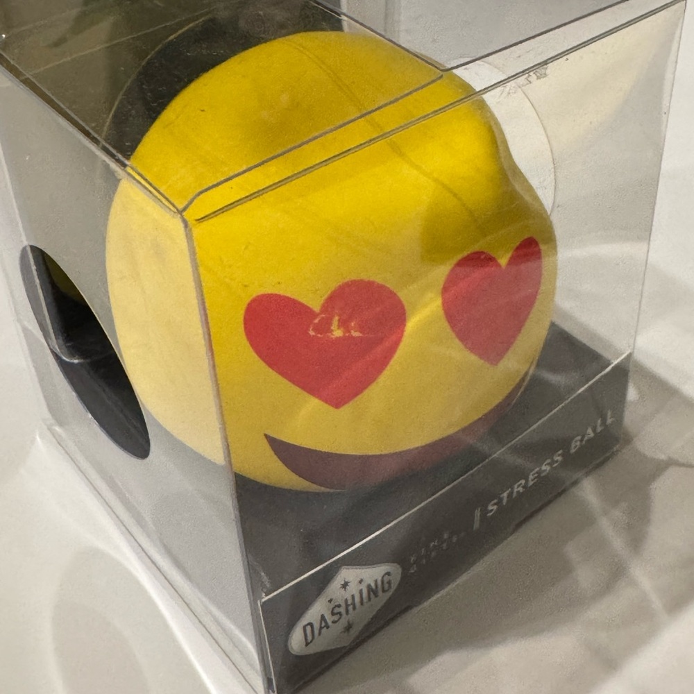 Dashing Yellow Heart-Eyes Emoji Stress Ball
